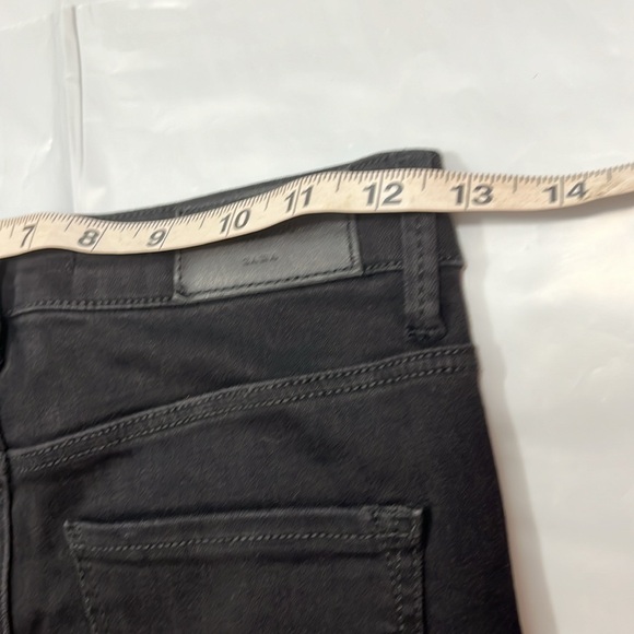 Zara TRF BLACK high waist skinny jeans new FAUX leather sides cotton elastane 6 - Picture 15 of 16